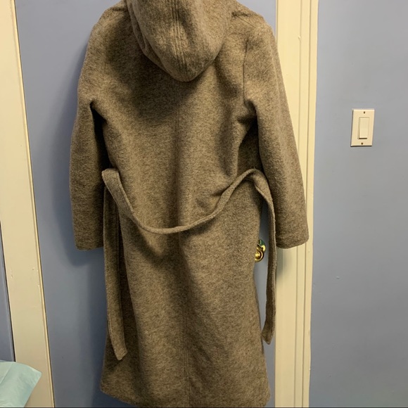 Long H&M Coat with Hood and tie waist - Picture 2 of 5